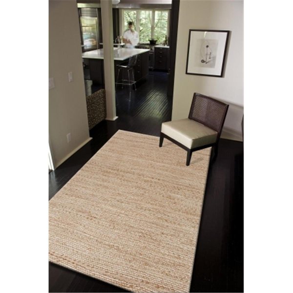 Jaipur Rugs Naturals Solid Pattern Jute/ Cotton Taupe/Ivory Area Rug  2.6x9 RUG116649